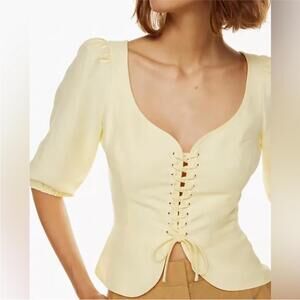 Aritzia Wilfred Santal Linen Bustier Blouse - White